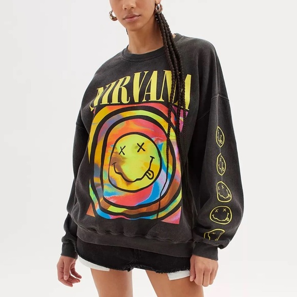 NIRVANA Tops - NWOT NIRVANA Charcoal Graphic Sweatshirt